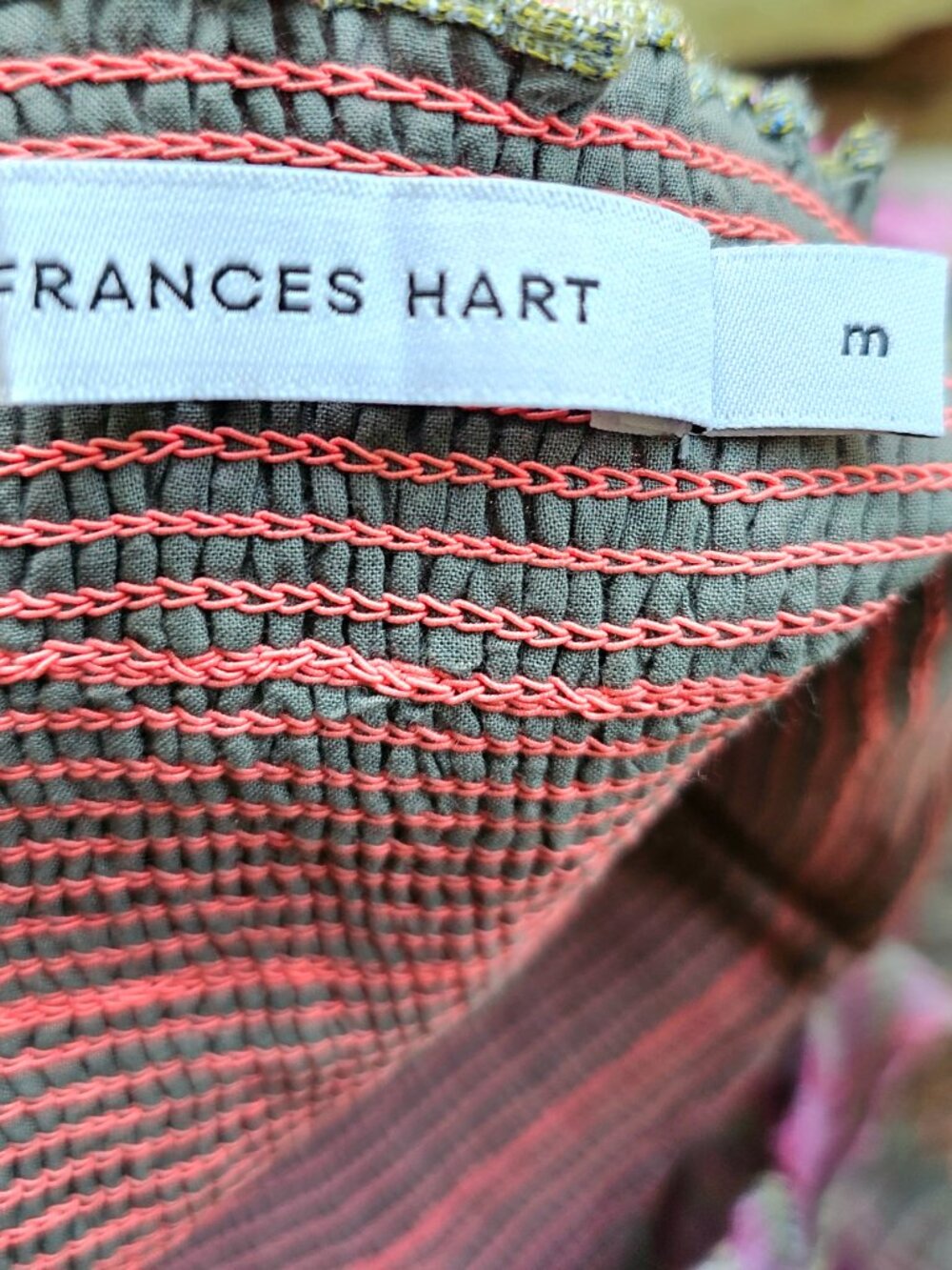 Frances Hart Pink Plaid Smocked Maxi Dress Size M Balloon Sleeve Maternity - Picture 6 of 6